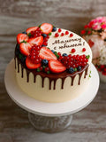 Choco Drip Fruit Cake