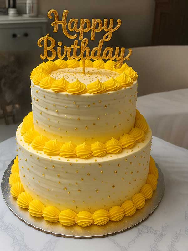 Golden Tropics  2 Tier Cake