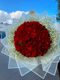 70 Red Roses & Baby’s Breath Bouquet