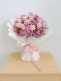 Sweet Pink Roses with Baby’s Breath