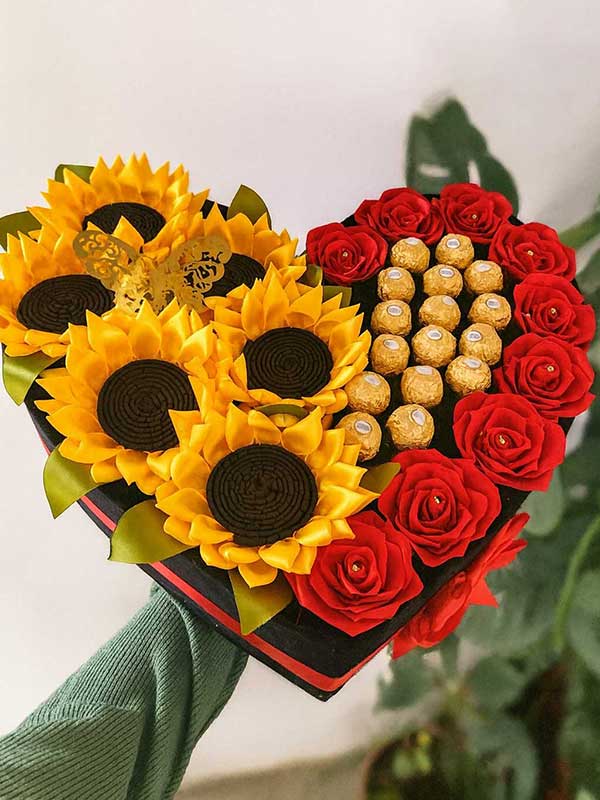 Sunshine & Ferrero Heart Box