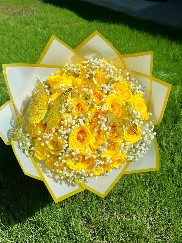Butterfly Yellow Rose Bouquet (Copy)