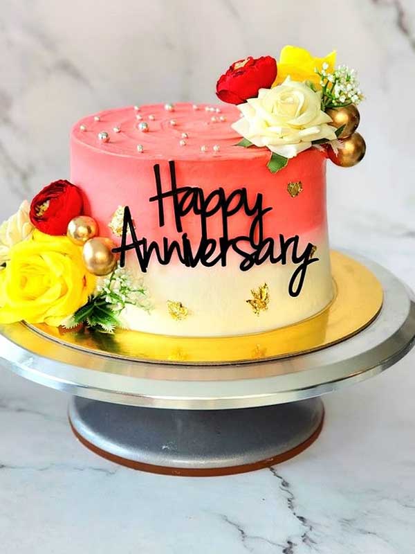 Anniversary Theme Chocolate Cake