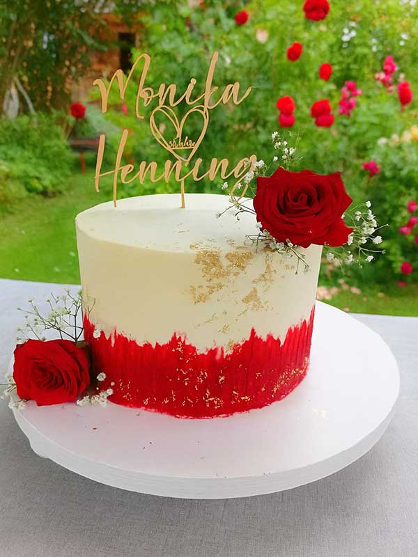 Goldene Hochzeit Red & White Anniversary Cake