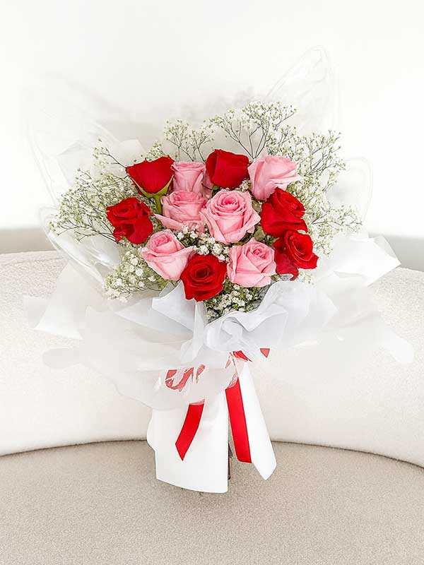 Pink & Red Rose Bunch