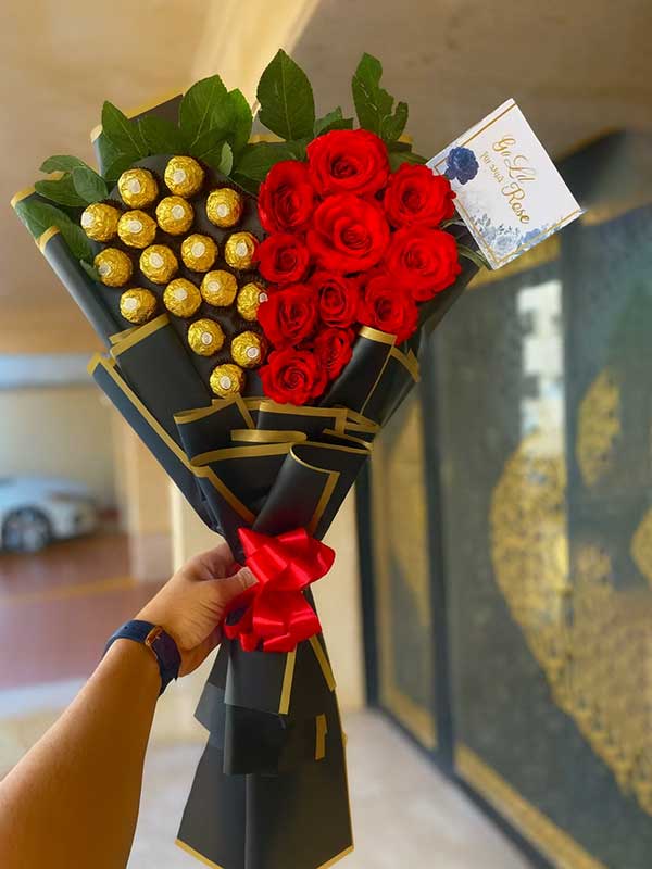 Red Roses & Ferrero Rocher Bouquet