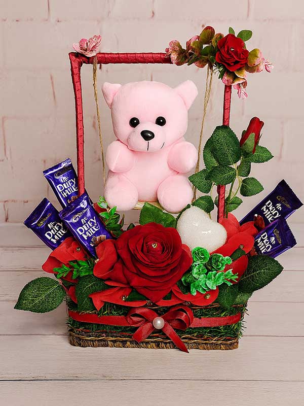 Teddy Basket Swing Arrangement