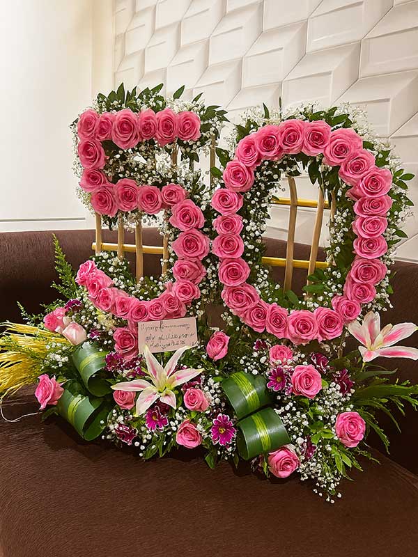 Blushing Bloom Number Arrangement