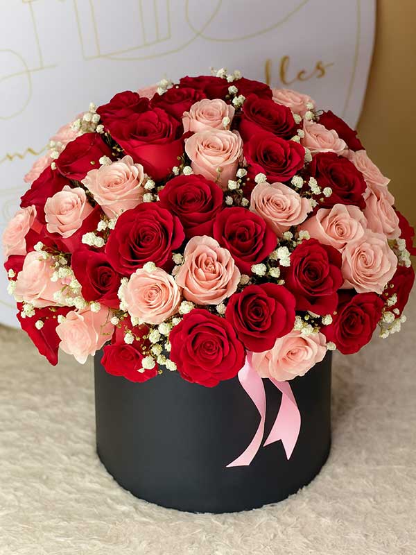 Luxe Red & Pink Rose Box