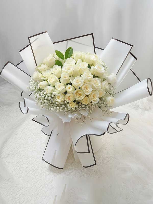 Luxe White Rose Bouquet